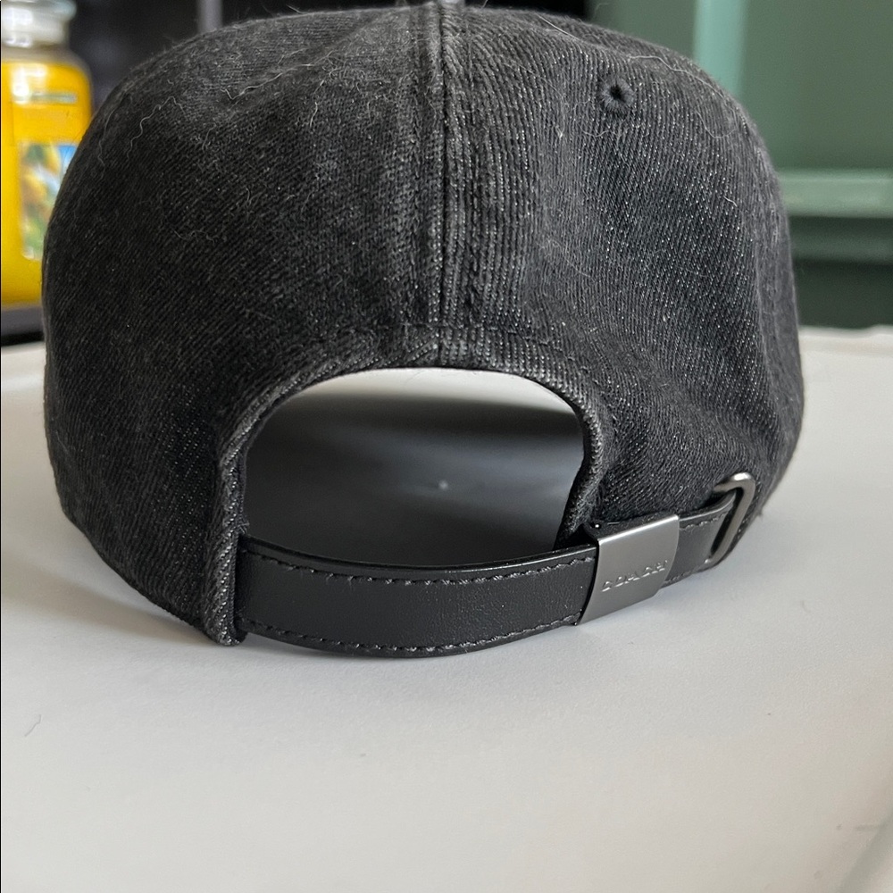 Coach Black Cap with Leather Brim - Picture 2 of 3